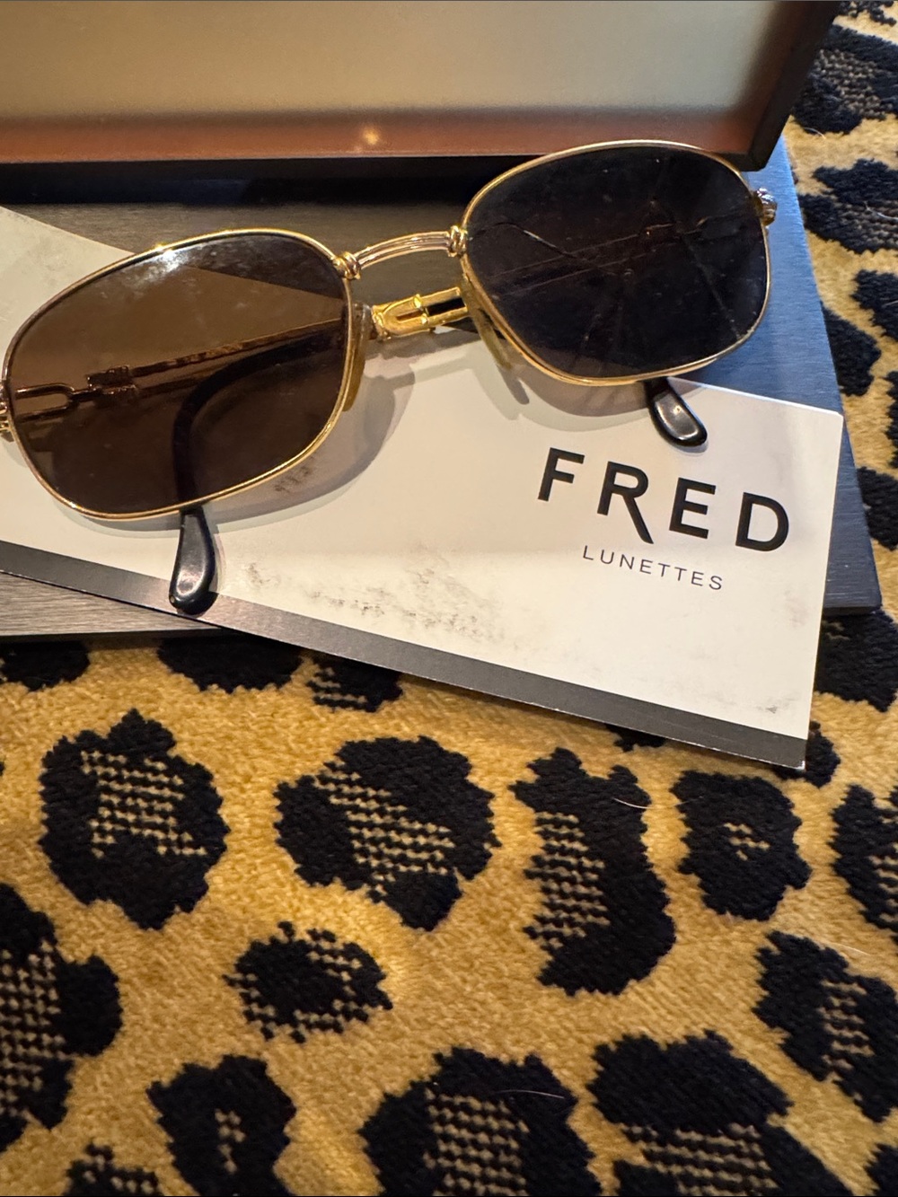 FRED Gold Frame Sunglasses with Brown Lenses